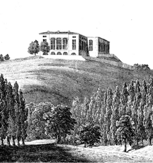 Gotha observatory on the Seeberg hill (steel engra