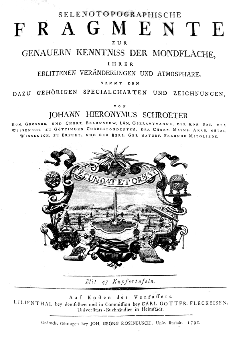 Schröter’s Selenotopographische Fragmente (1791
