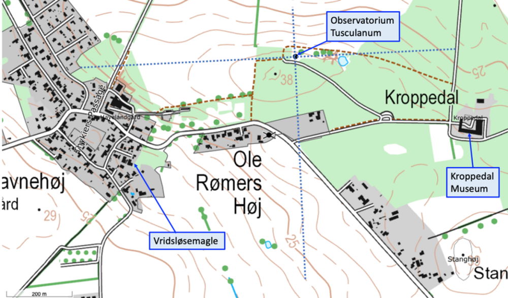 Map of the surroundings of the observatory site. T