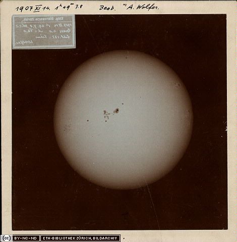 Sun spots, Alfred Wolfer (1907), (ETHBIB, Bildarch