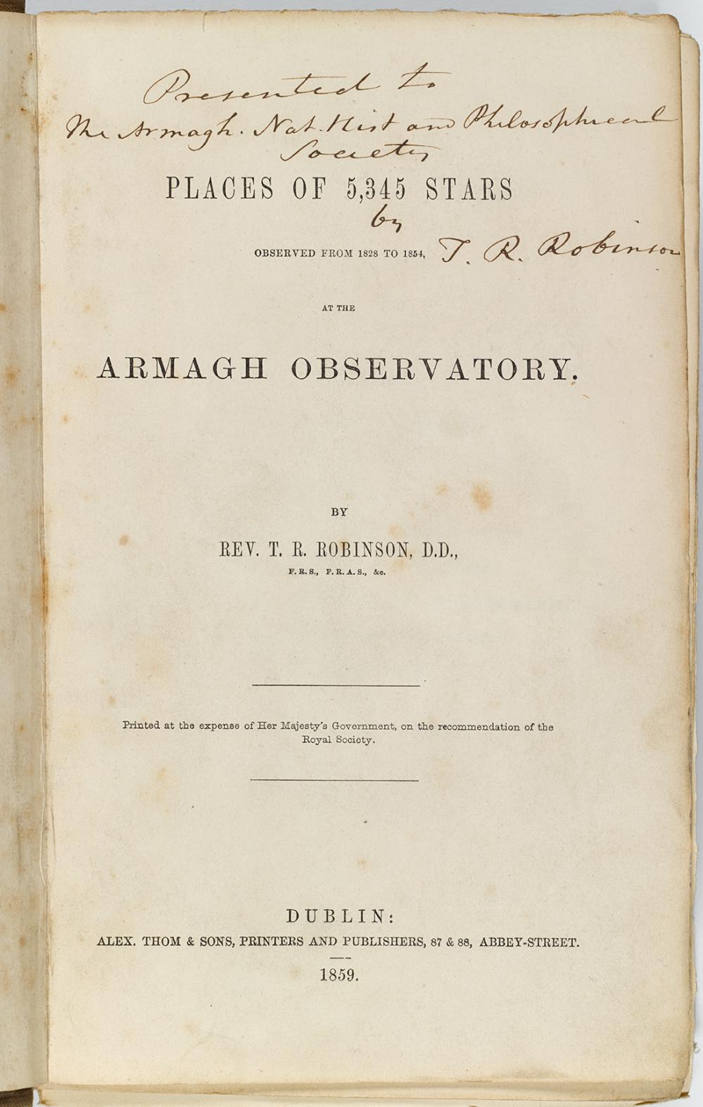 Places of 5345 Stars (Dublin 1859) (© Arm