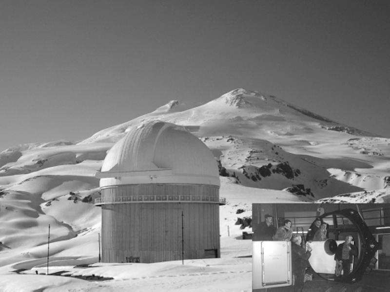 Mt. Terskol Observatory with the dome of the 2-m-R