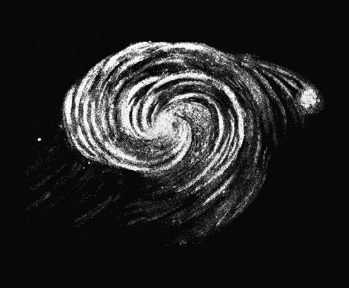 Spiral structure of M51, later known as the Whirlp