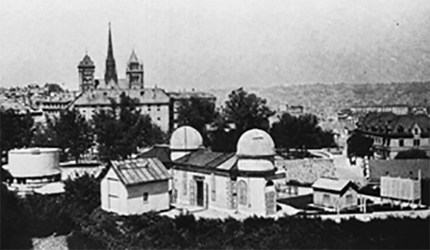 The second Geneva Observatory with two domes and t