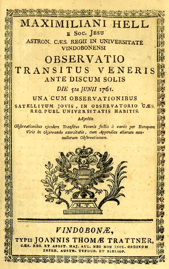 Maximilian Hell’s <i>Observatio Transi