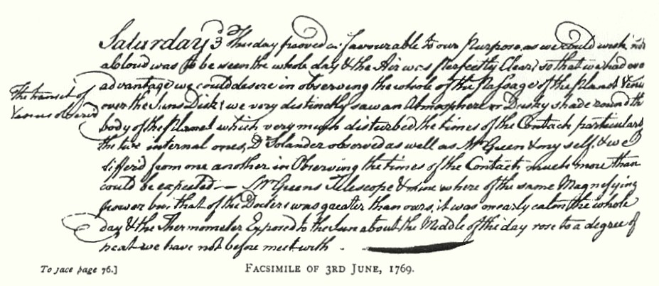 Facsimile of the journal entry for June 3