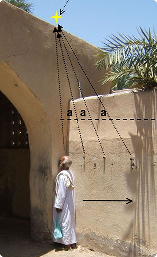 Star markers in Al Fath, Oman (2006). Photograph a
